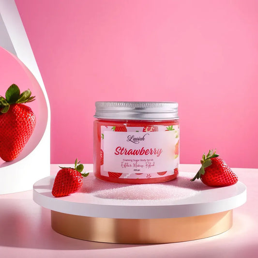 Strawberry Foaming Sugar Body Scrub - Exfoliate, Nourish, and Smell Delicious with Strawberry! 🍓